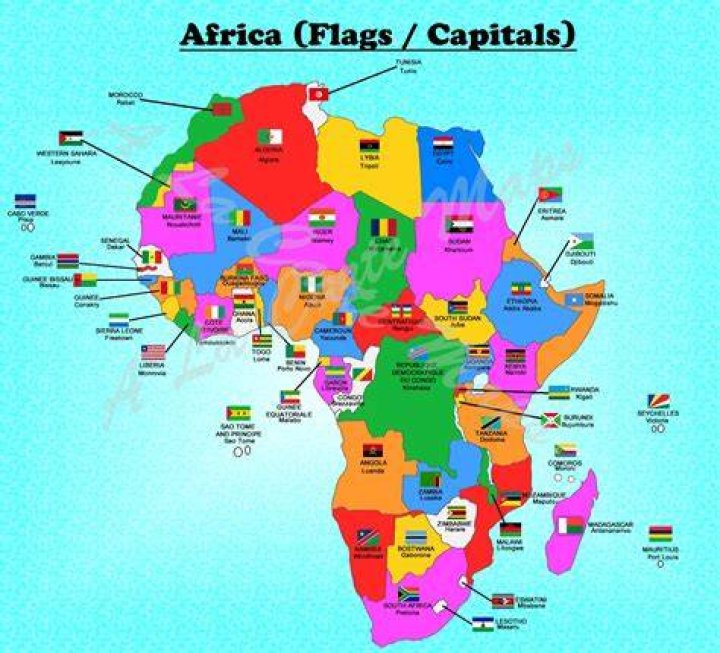 Africa Countries And Capital City Map - Locations At A Glance