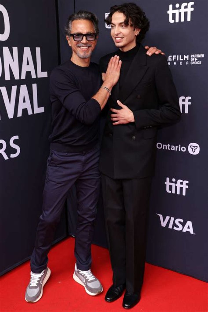 Benjamin Bratt and nephew at the World Premiere of THE HUNGER GAMES