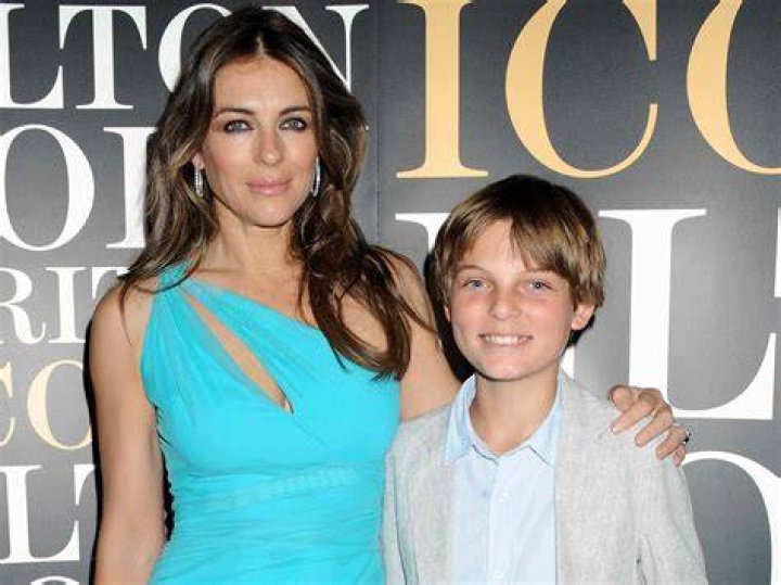 Elizabeth Hurley and son Damian look like twins as he copies her sultry