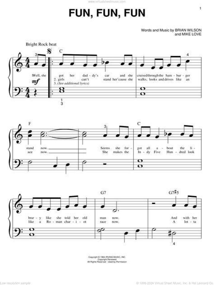 Fun, Fun, Fun Sheet Music Direct