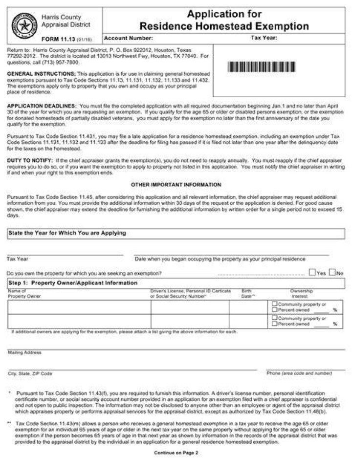 How To Fill Out Harris County Homestead Exemption Form Form example