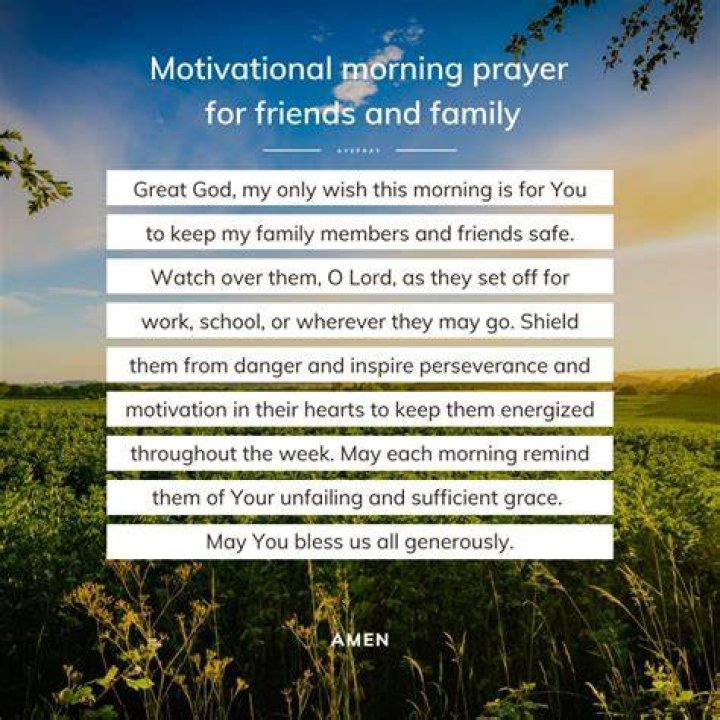Motivational morning prayer for friends and family AvePray