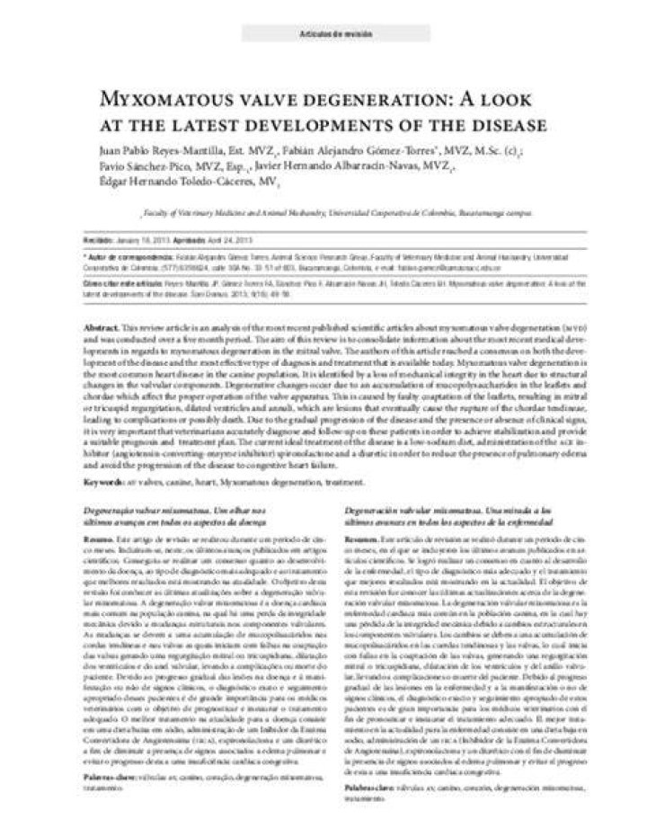 [PDF] Myxomatous degeneration of the mitral valve Semantic Scholar