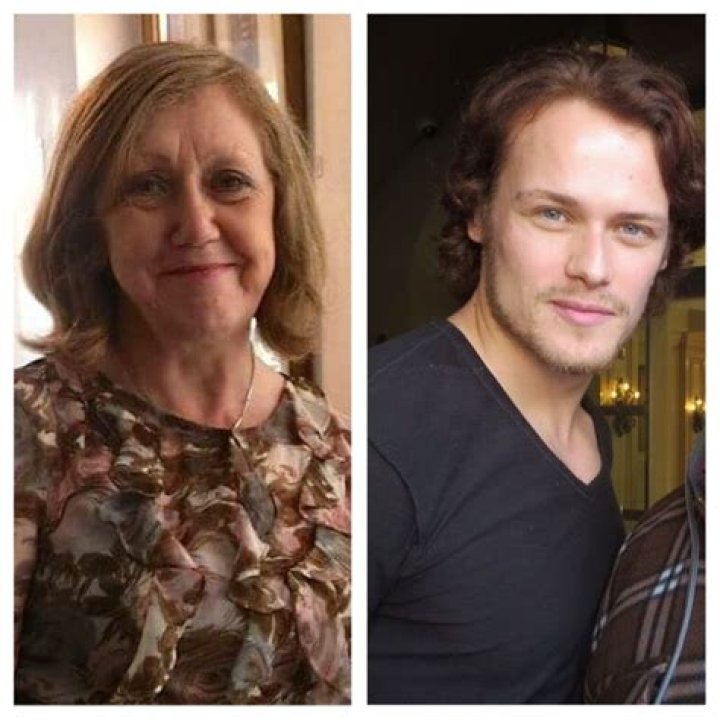 Sam and his Mum Sam heughan, Sam heughan family, Jamie fraser outlander