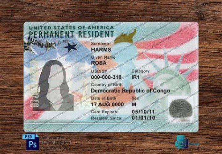 USA Permanent Resident Card PSD Template V3 Documents Edit