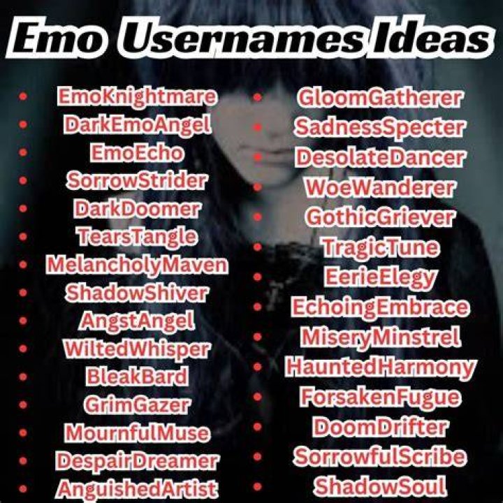 Usernames For Snapchat, Emo Usernames, Usernames For Instagram